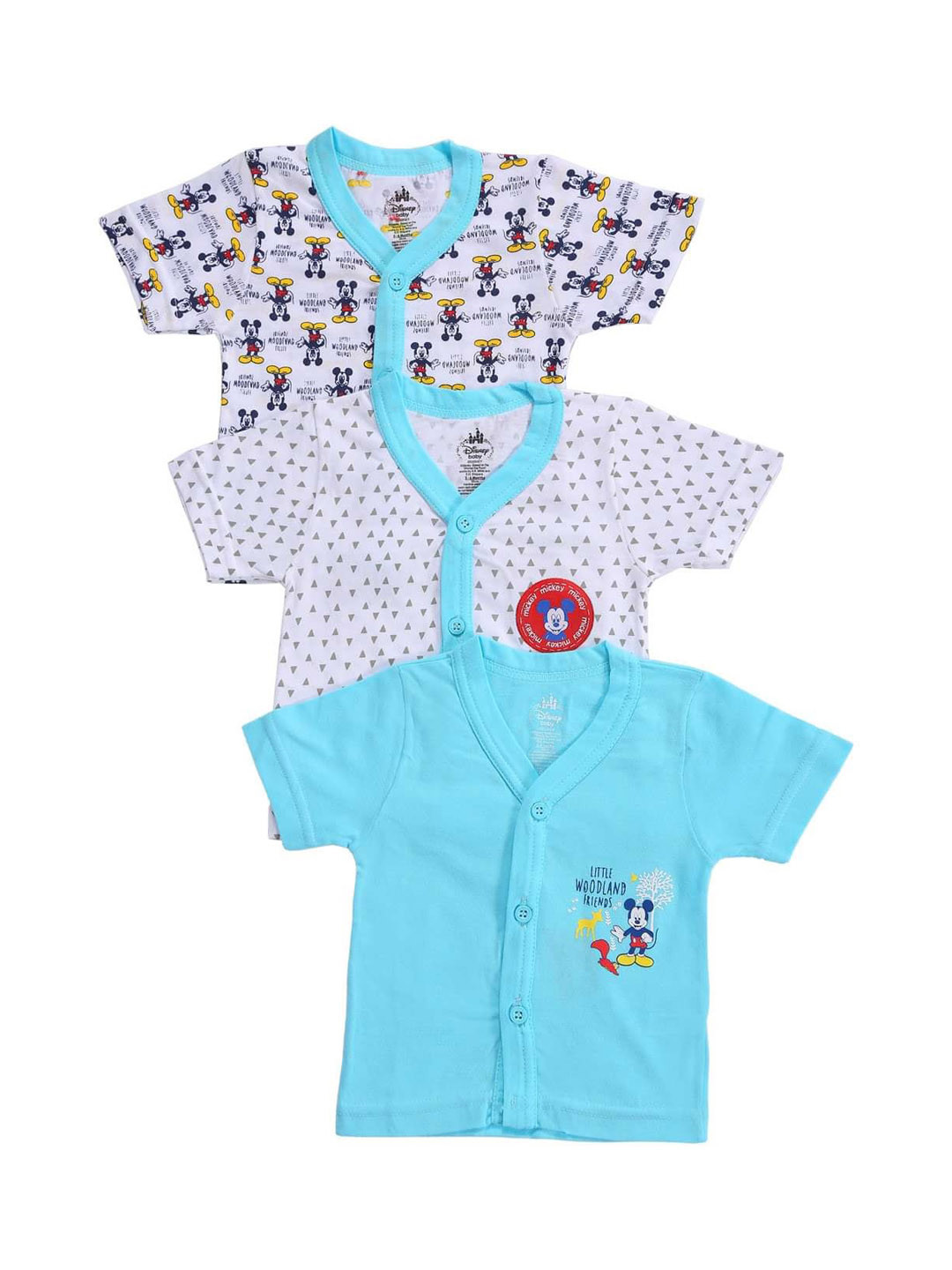 

Bodycare Kids Infant Boys Pack Of 3 Assorted Mickey & Friends Innerwear Jhabla Vests