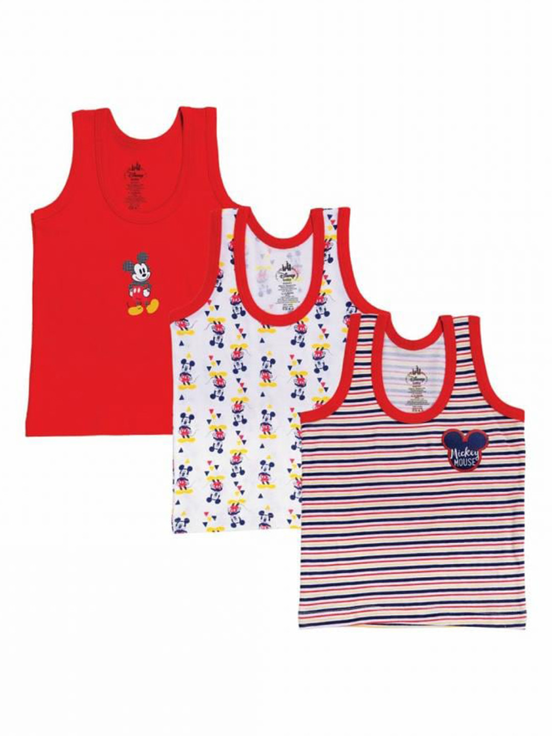 

Bodycare Boys Pack Of 3 Assorted Mickey & Friends Printed Innerwear Vests