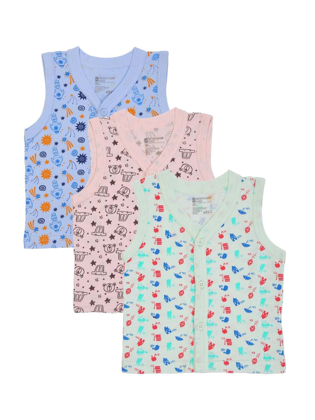 

Bodycare Pack Of 3 Kids Infants Assorted Cotton Innerwear Vests