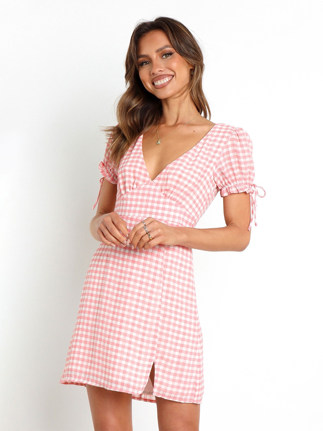 

BoStreet Pink Checked Dress