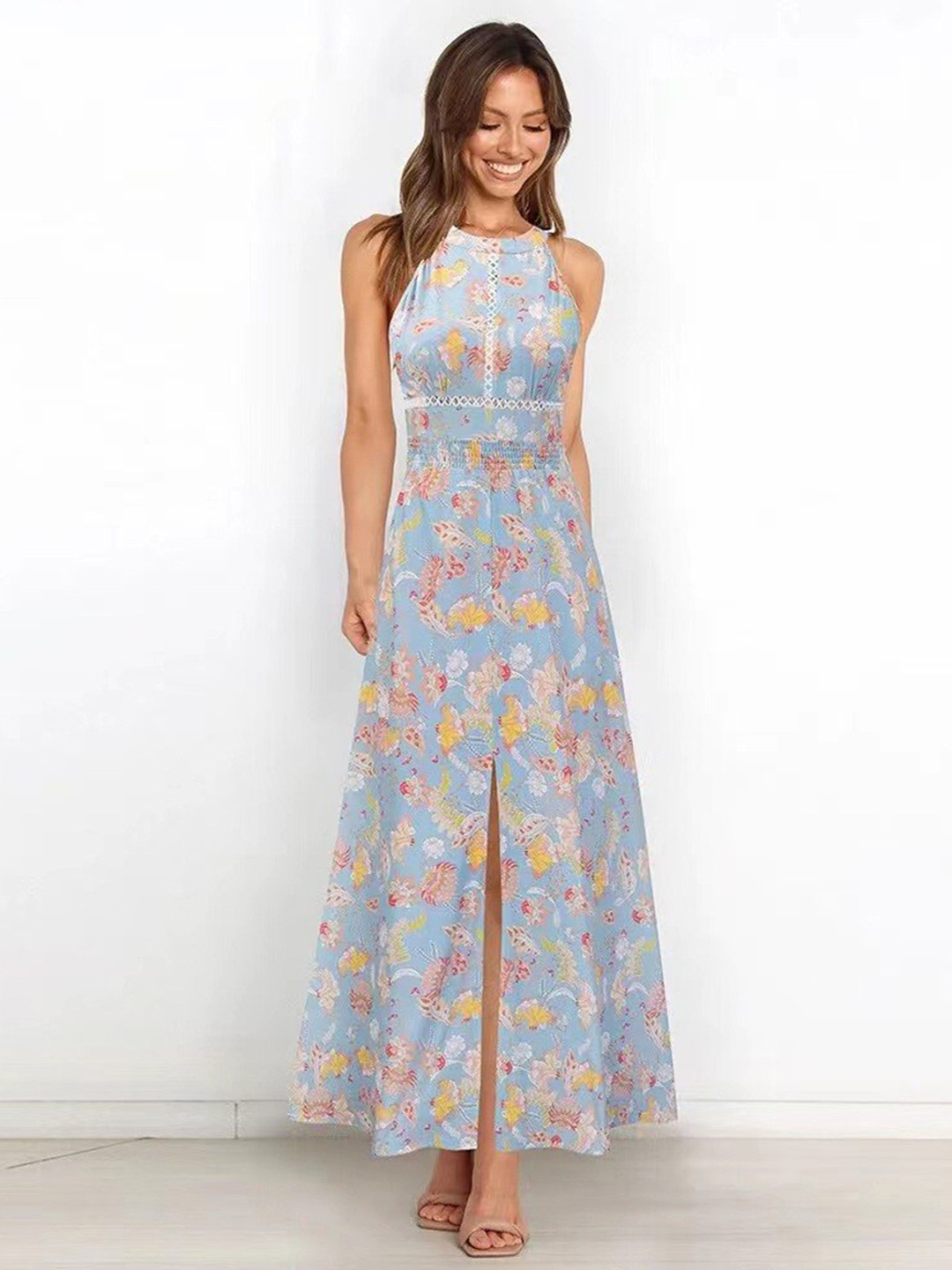 

BoStreet Blue Floral Maxi Dress