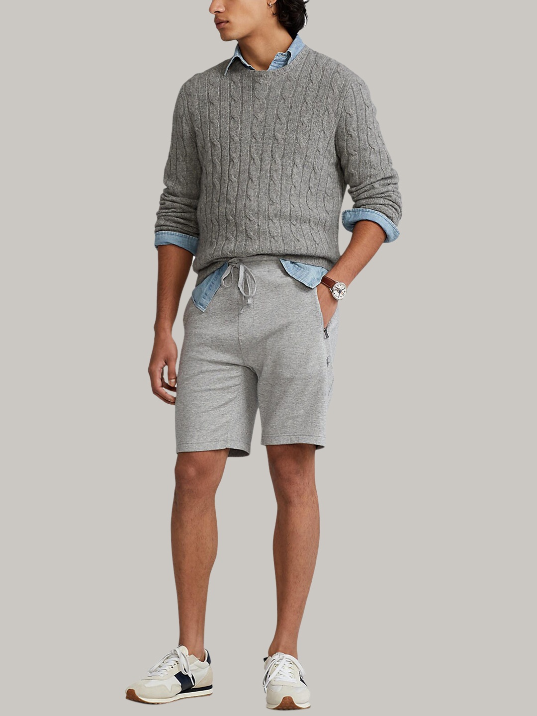 

Polo Ralph Lauren Men Grey Solid Cotton Shorts