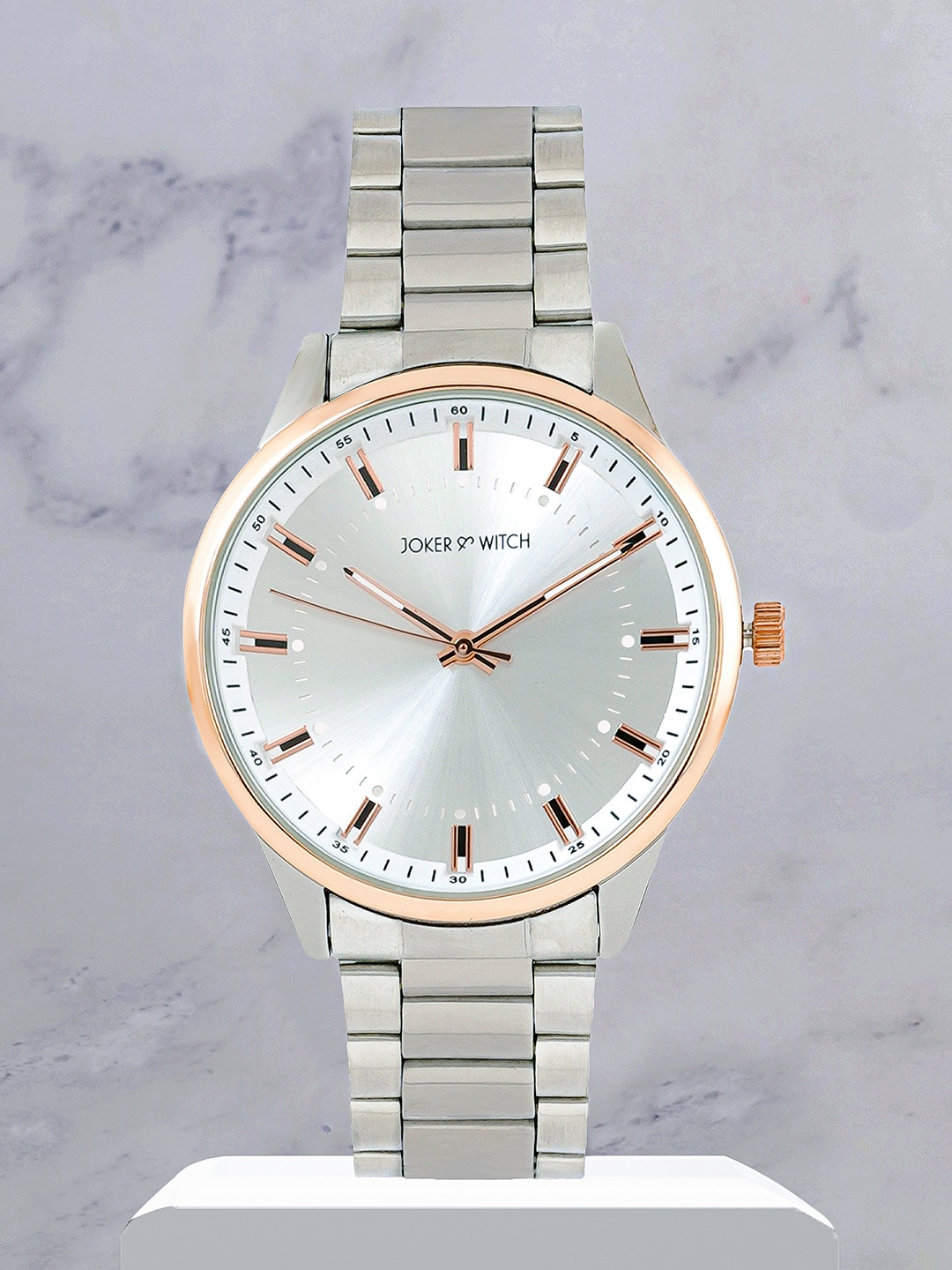 

JOKER & WITCH Men Silver-Toned Dial & Silver Toned Stainless Steel Straps Analogue Watch