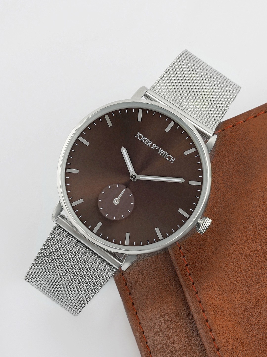 

JOKER & WITCH Men Brown Dial & Silver Toned Straps Analogue Watch AMWW497-Silver