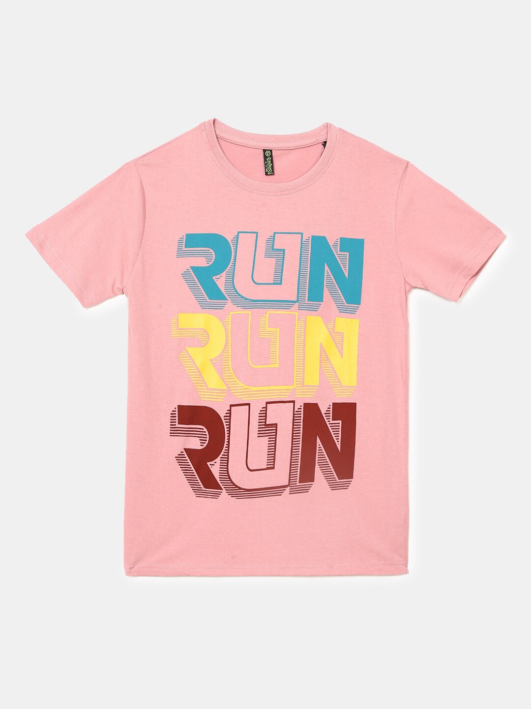 

V-Mart Boys Pink Typography Printed T-shirt
