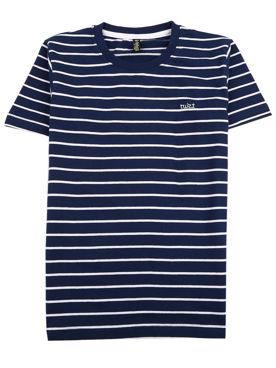 

V-Mart Boys Navy Blue & White Striped Cotton T-shirt