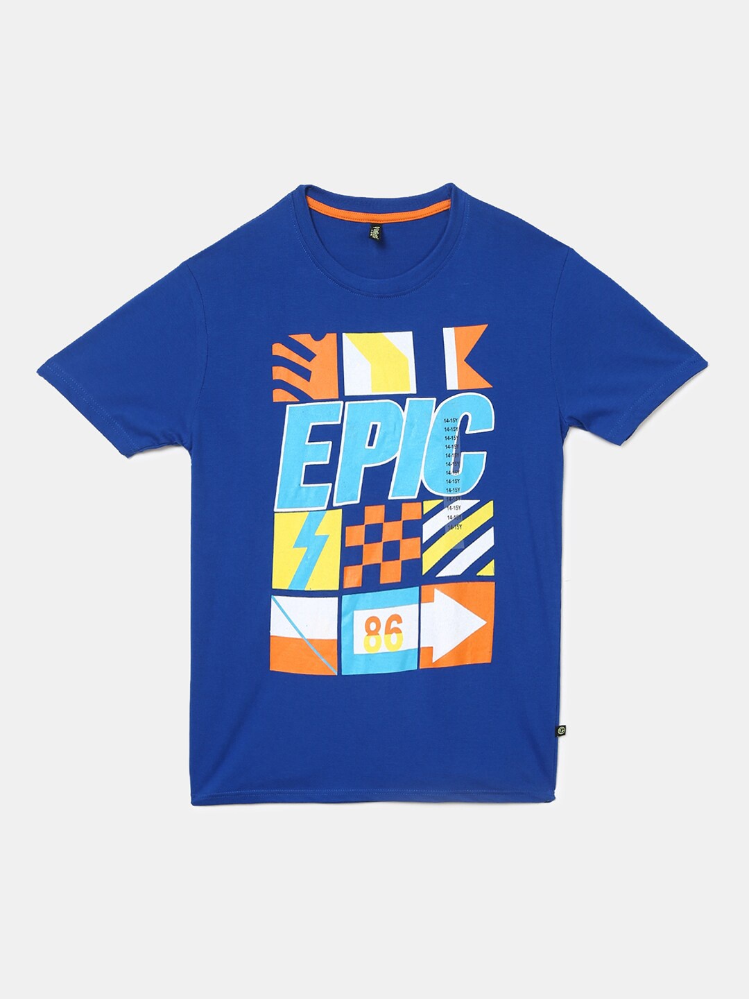 

V-Mart Boys Blue Typography Printed Applique T-shirt