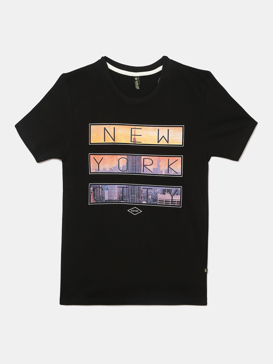 

V-Mart Boys Printed Cotton Round Neck T-Shirt, Black