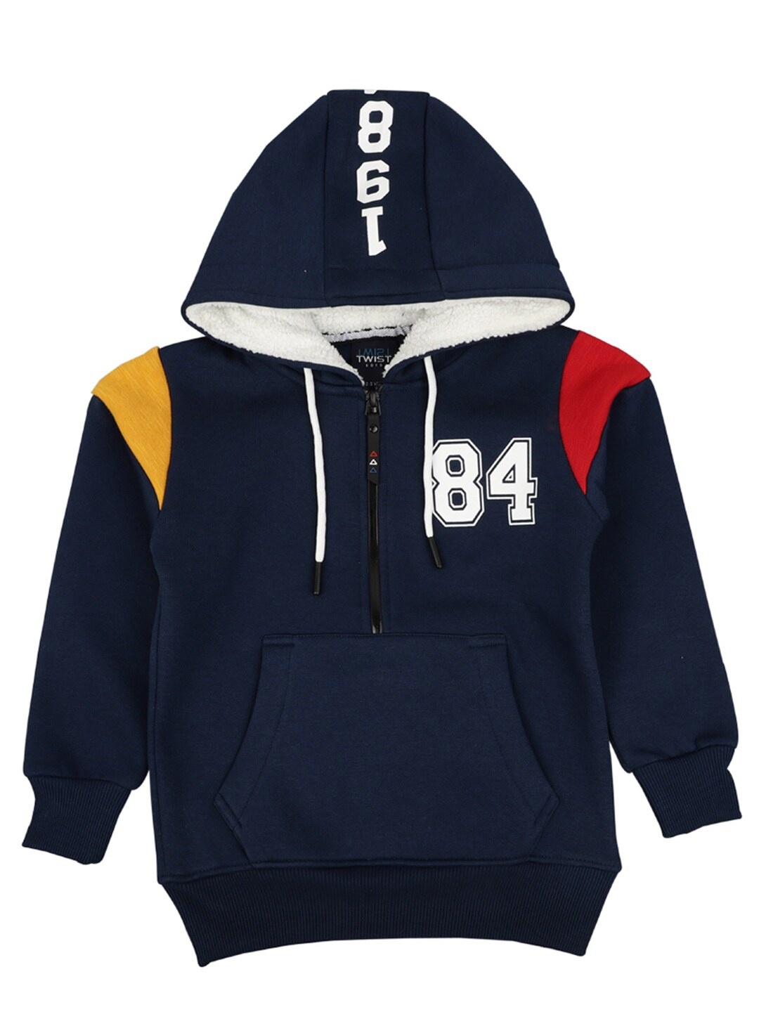 

V-Mart Boys Navy Blue Solid Hooded T-shirt