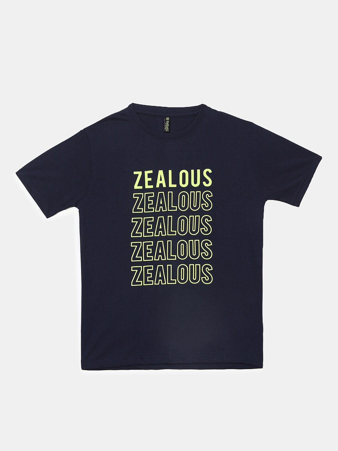 

V-Mart Boys Navy Blue Typography Printed T-shirt