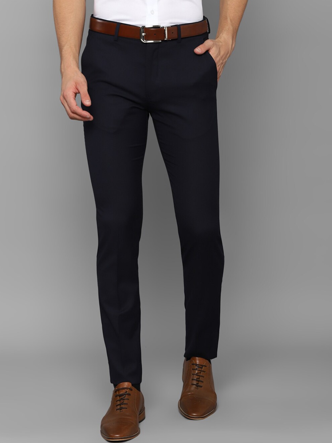 

Louis Philippe Men Navy Blue Slim Fit Trousers