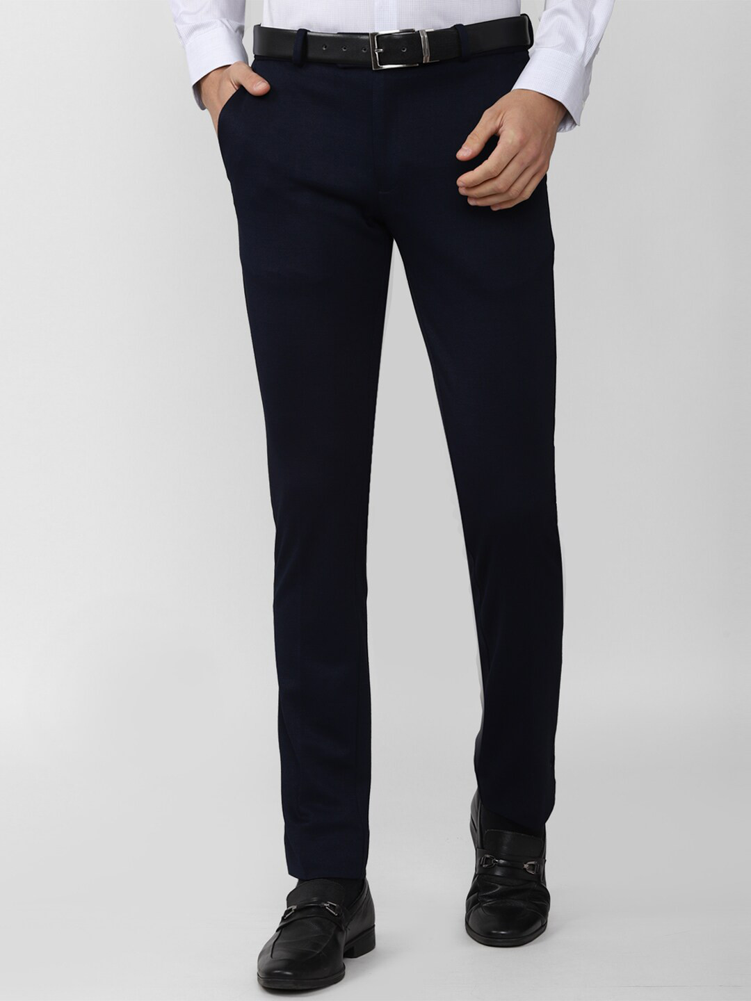 

Peter England Men Navy Blue Slim Fit Trousers