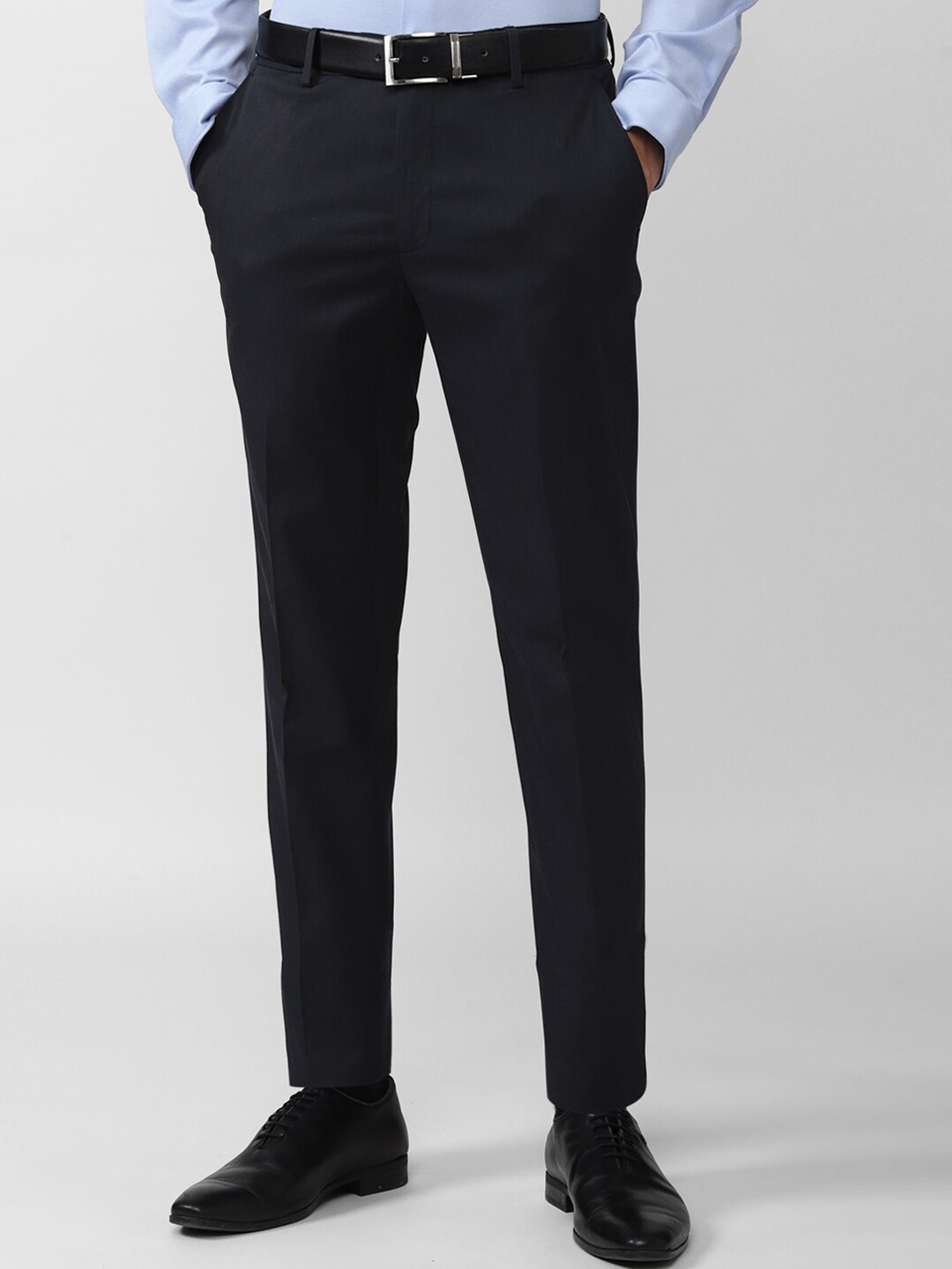 

Peter England Men Navy Blue Slim Fit Trouser