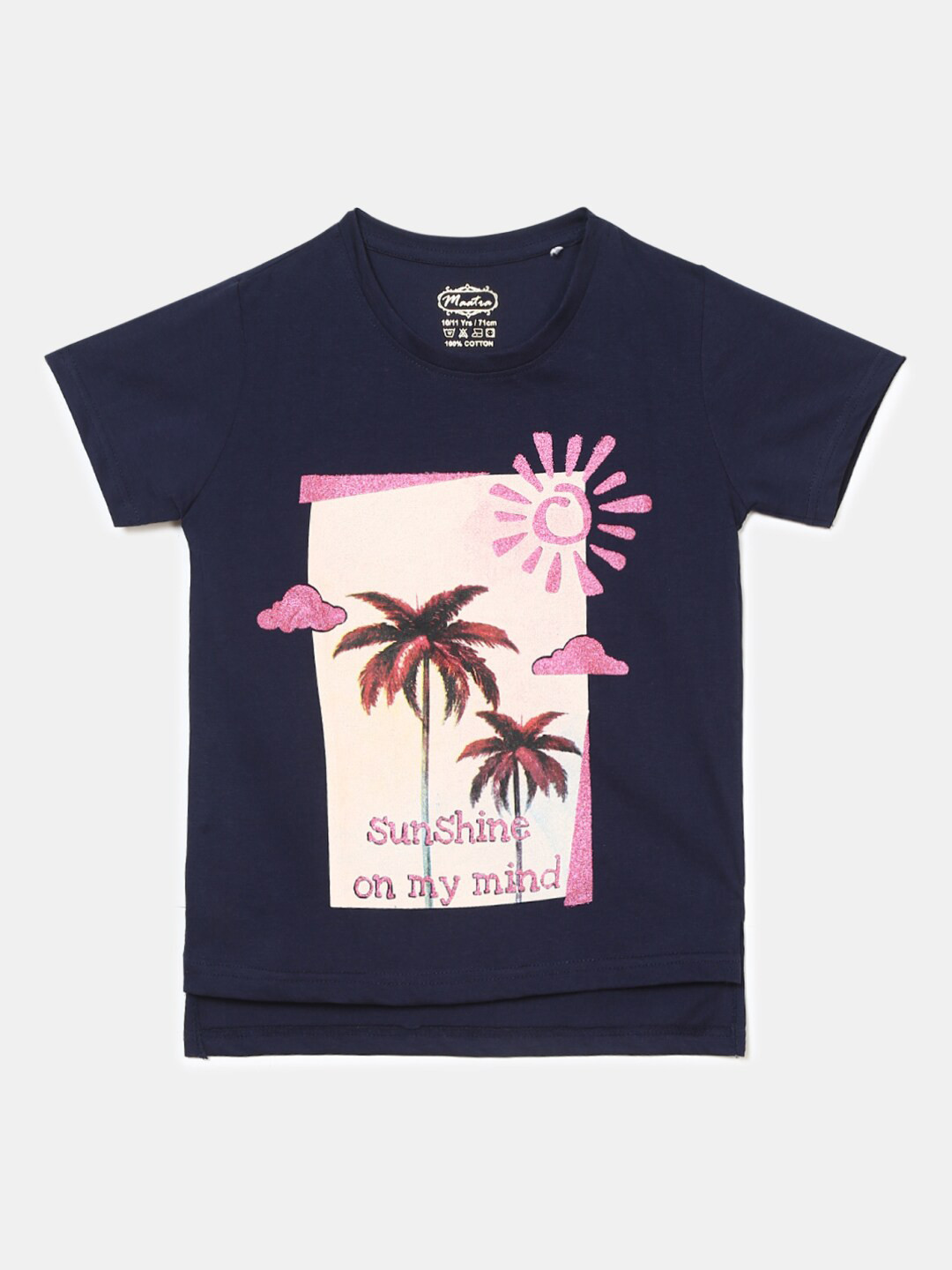 

V-Mart Girls Navy Blue Printed T-shirt
