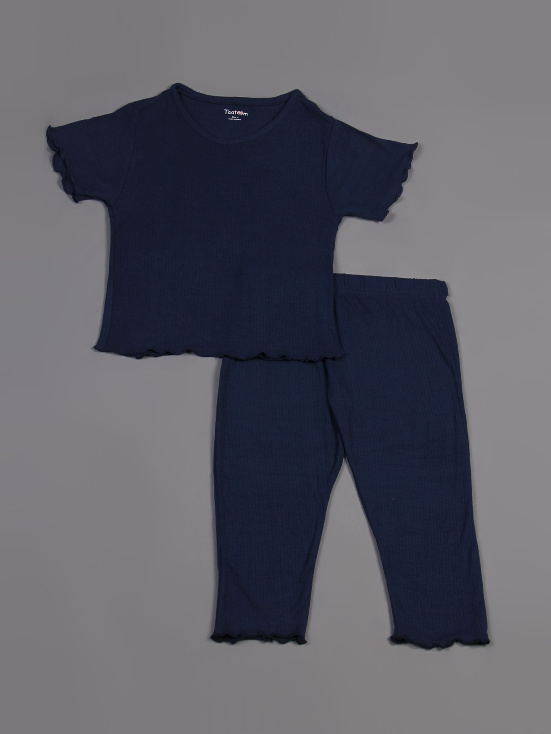 

Taatoom Girls Navy Blue Solid Night suit GSCP01/N