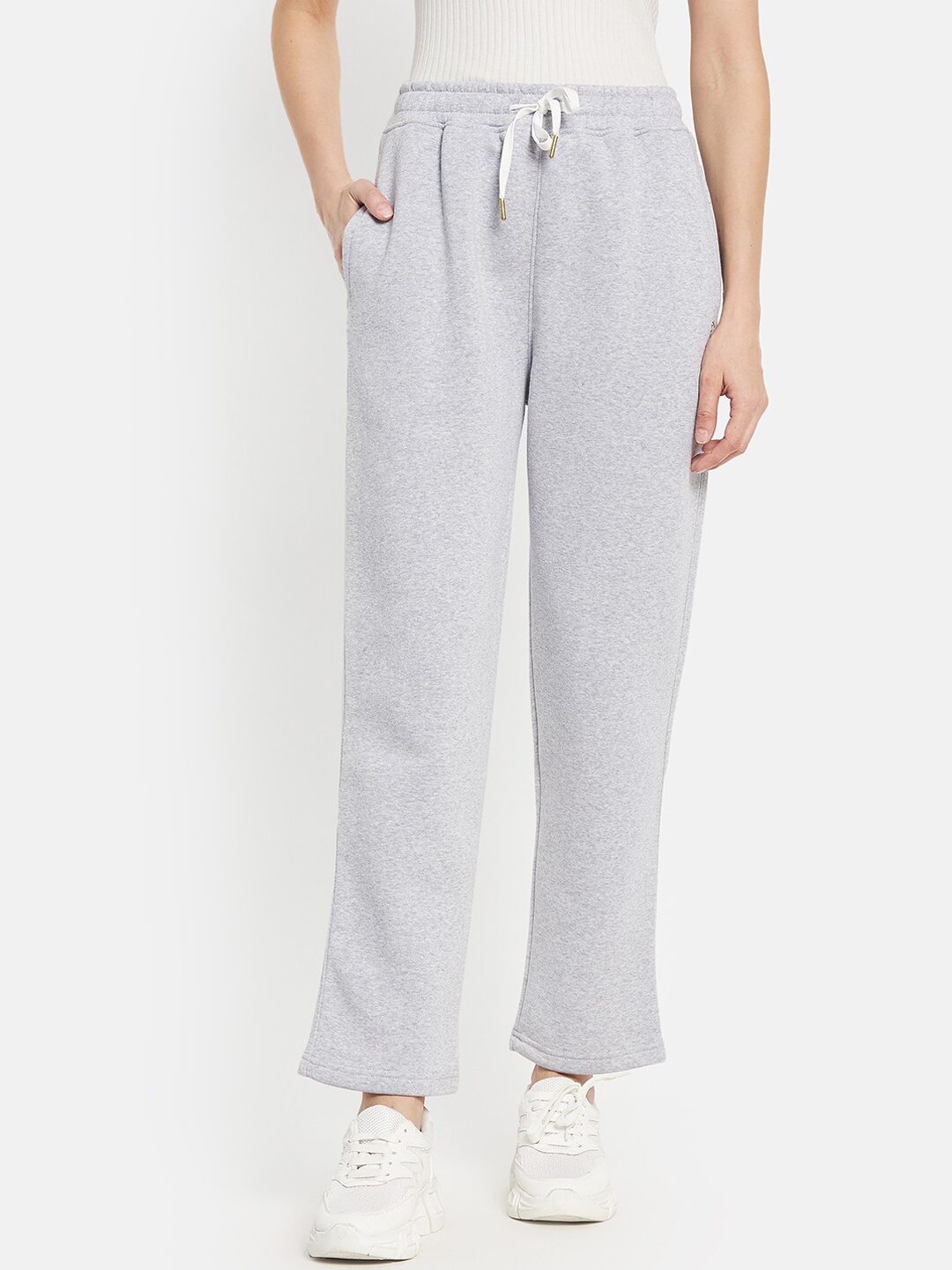 

METTLE Women Grey Solid Track Pants