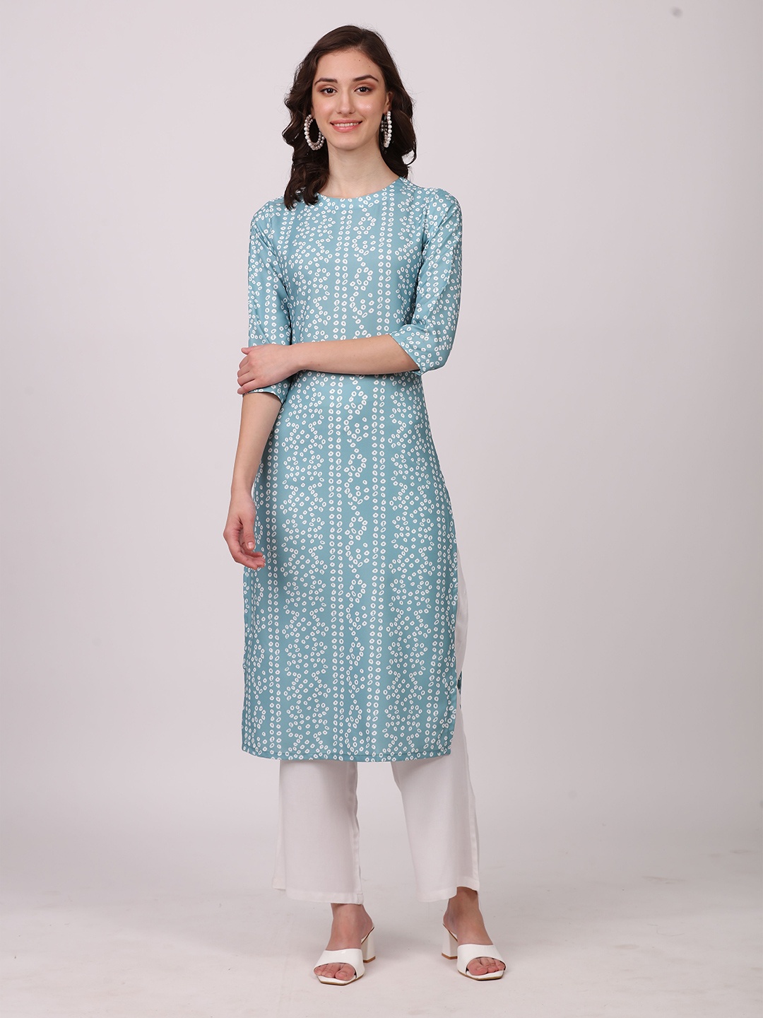 

SEW YOU SOON Women Grey Bandhani Printed Kurta