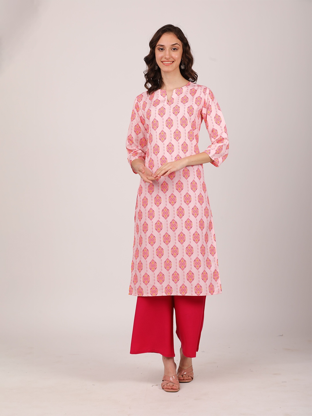 

SEW YOU SOON Women Pink Ethnic Motifs Printed Kurta