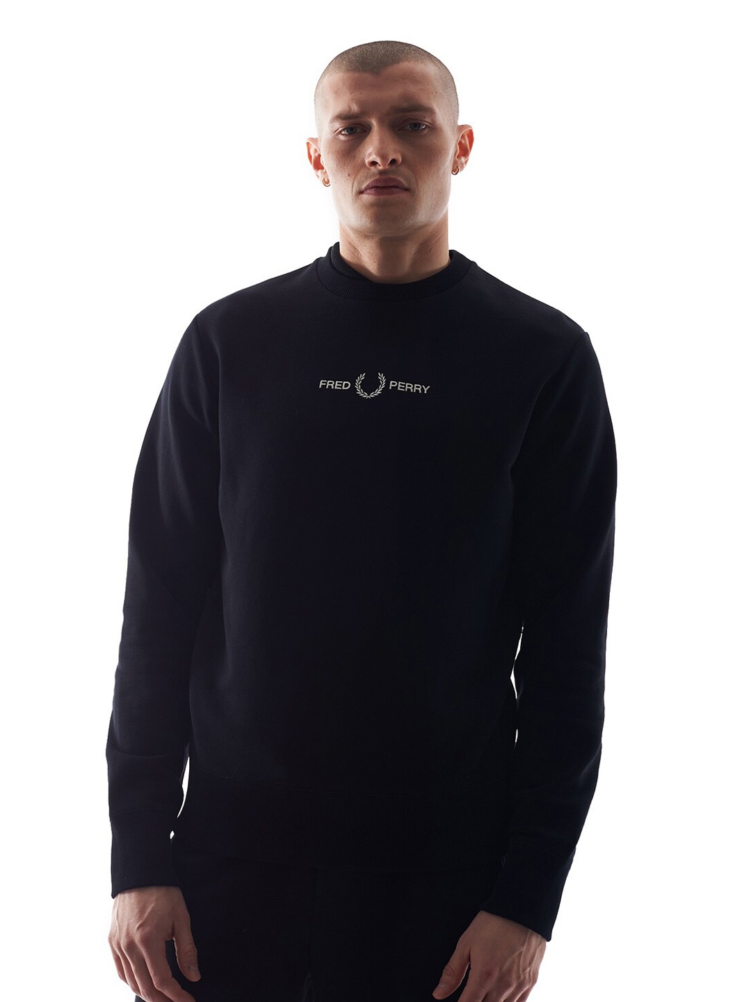 

Fred Perry Men Black Round Neck Sweatshirt