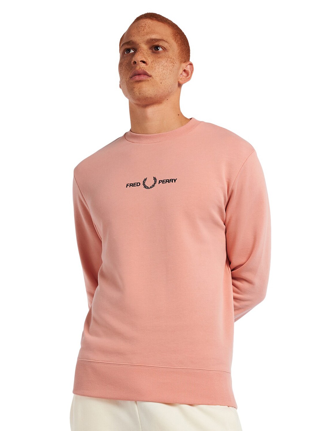 

Fred Perry Men Pink Cotton Sweatshirt