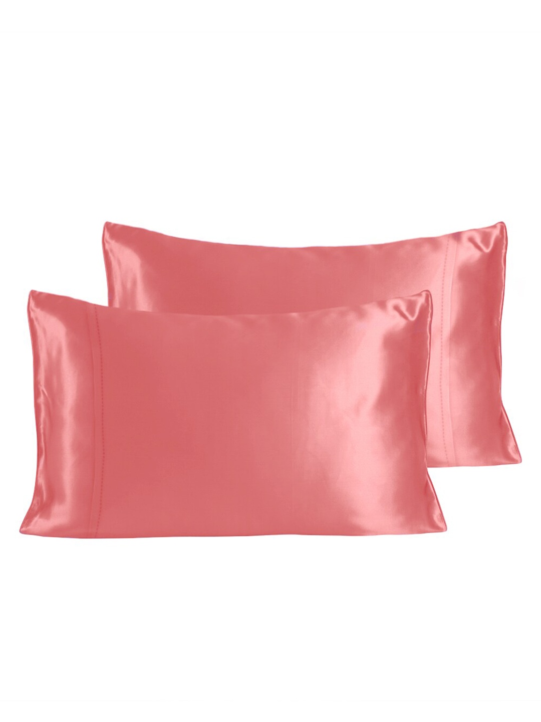 

Stoa Paris Date Night Collection Set Of 2 Pink Solid 300TC Satin Pillow Covers