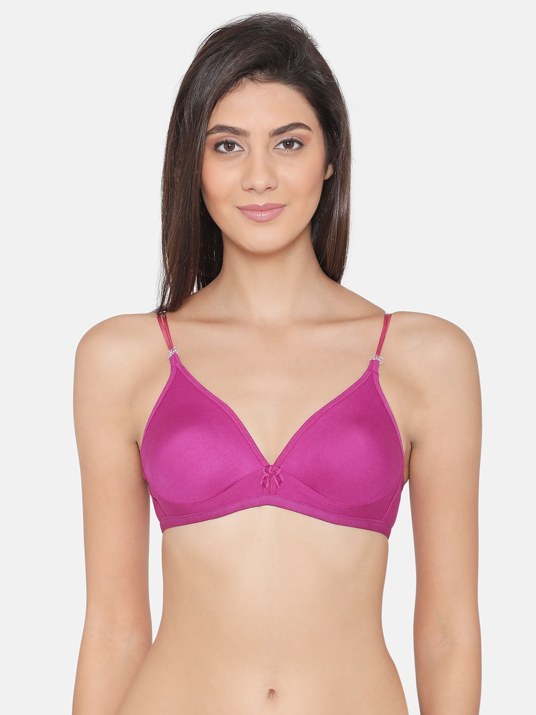 

Clovia Cotton Non-Padded Non-Wired Bra With Detachable Straps, Purple