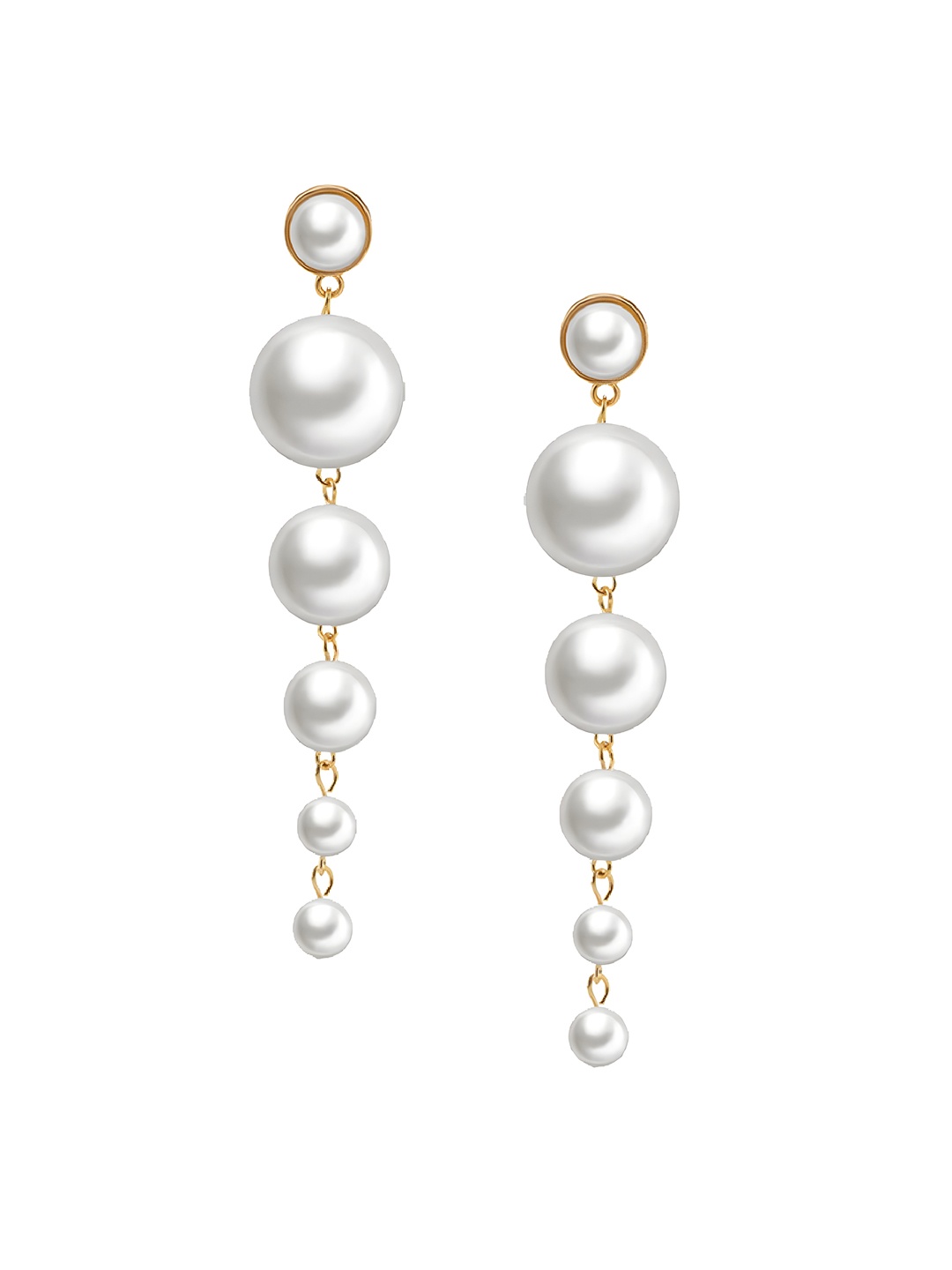 

ANNA CREATIONS White Pearl Beaded Jewellery Set