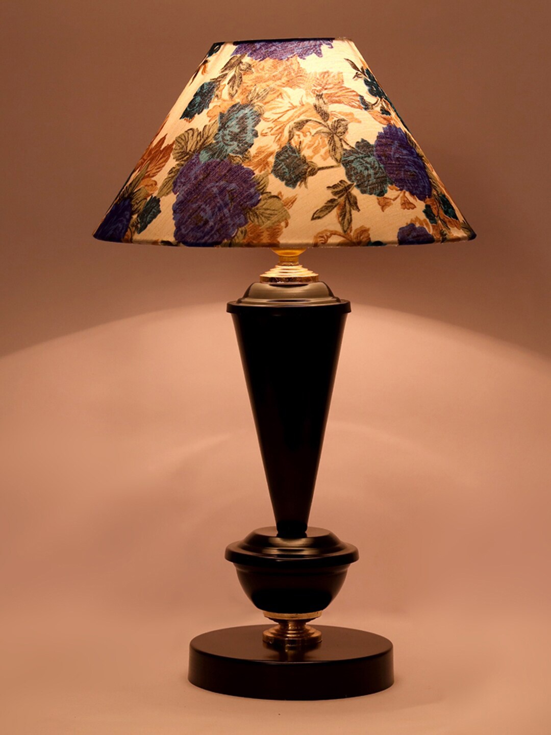 

foziq Black & White Floral Printed Table Lamp