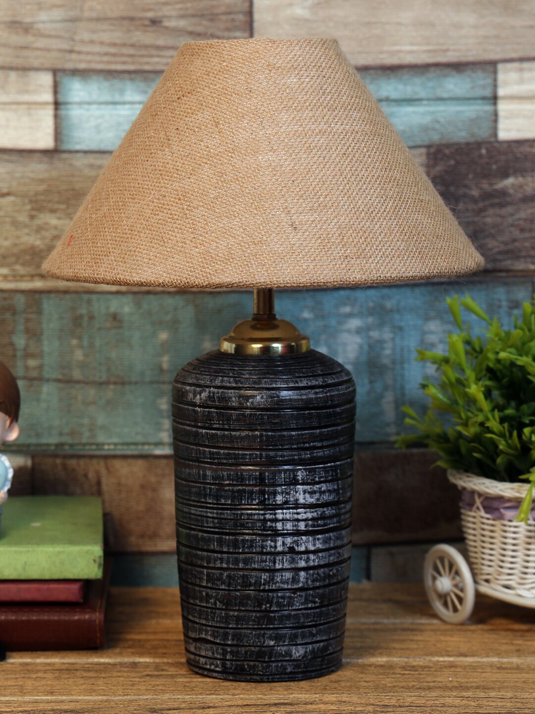 

foziq Black & Brown Solid Table Lamps