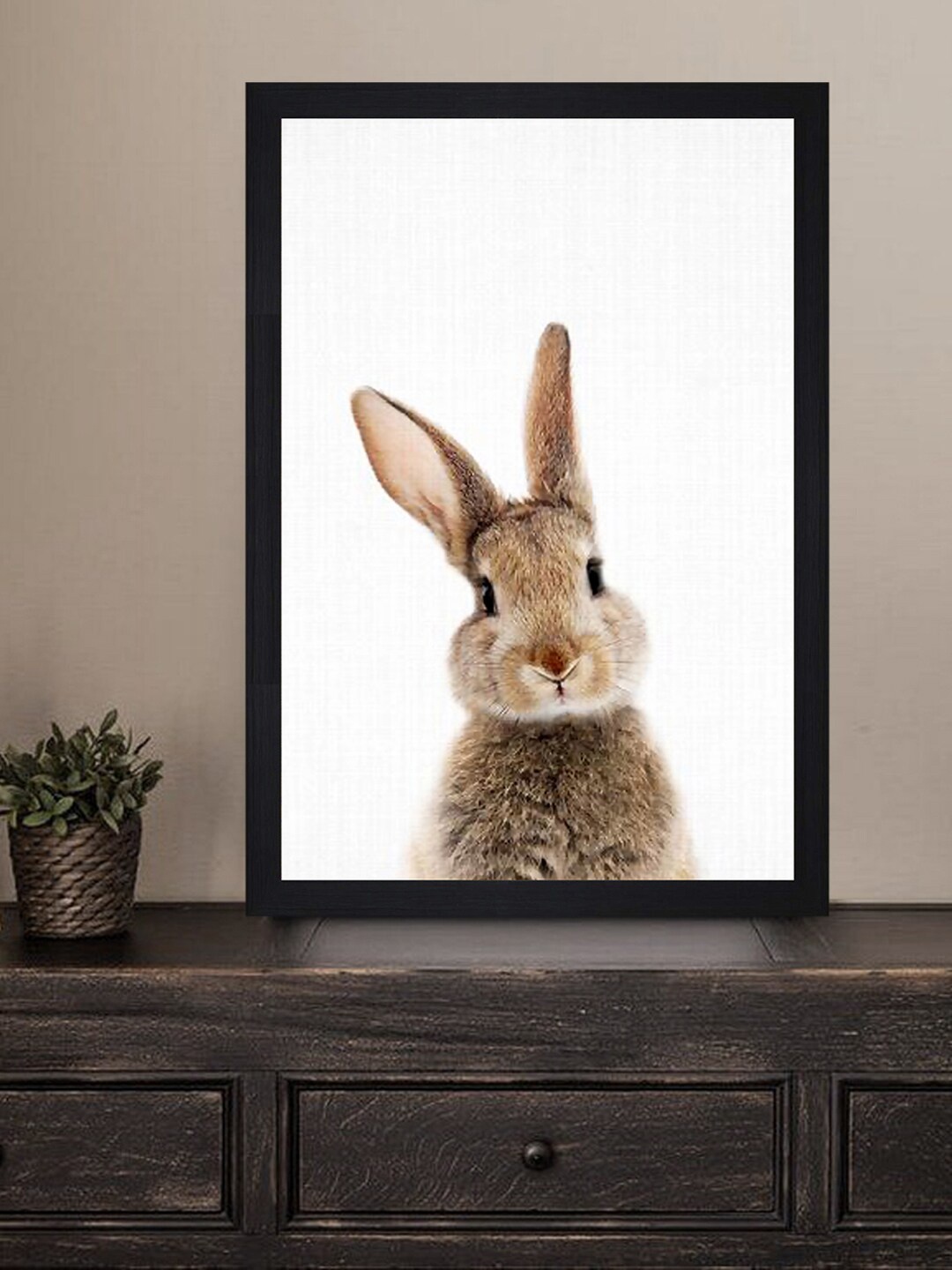 

Gallery99 Black & White Lovely Rabbit Textured Framed Wooden Wall Art