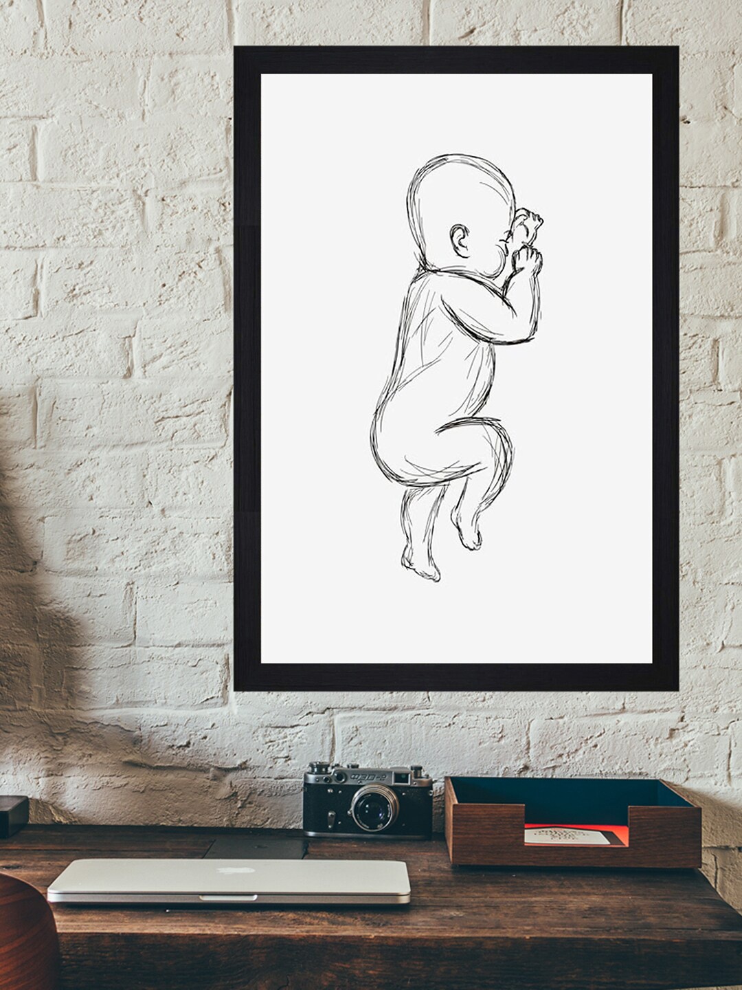 

Gallery99 White Modern Birth Kids Textured Paper Wall Art