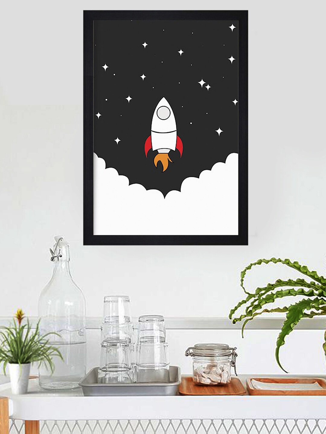 

Gallery99 Black & White Solid Framed Wall Art