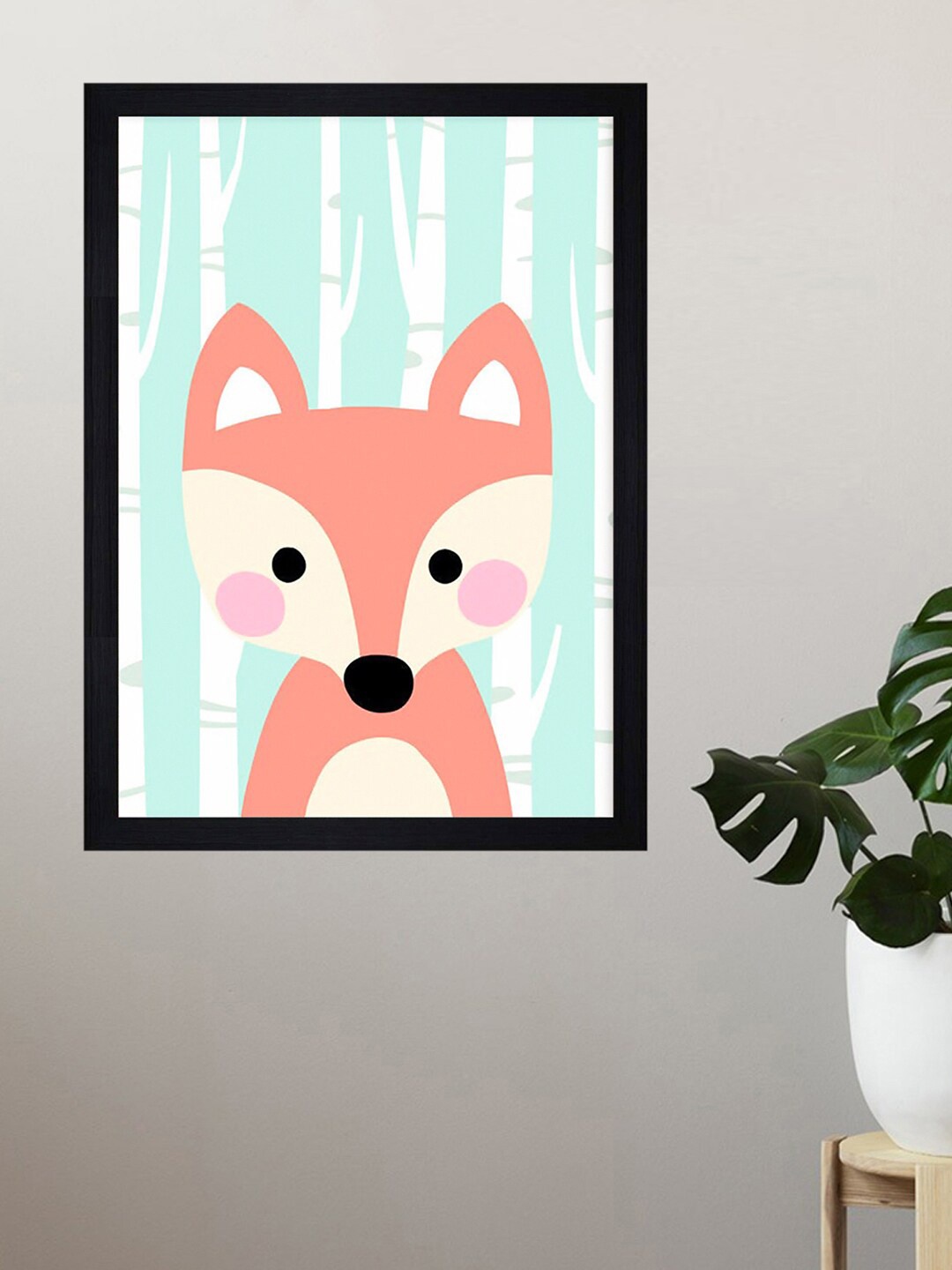 

Gallery99 Turquoise Blue & Peach Coloured Fox Painting Wall Art