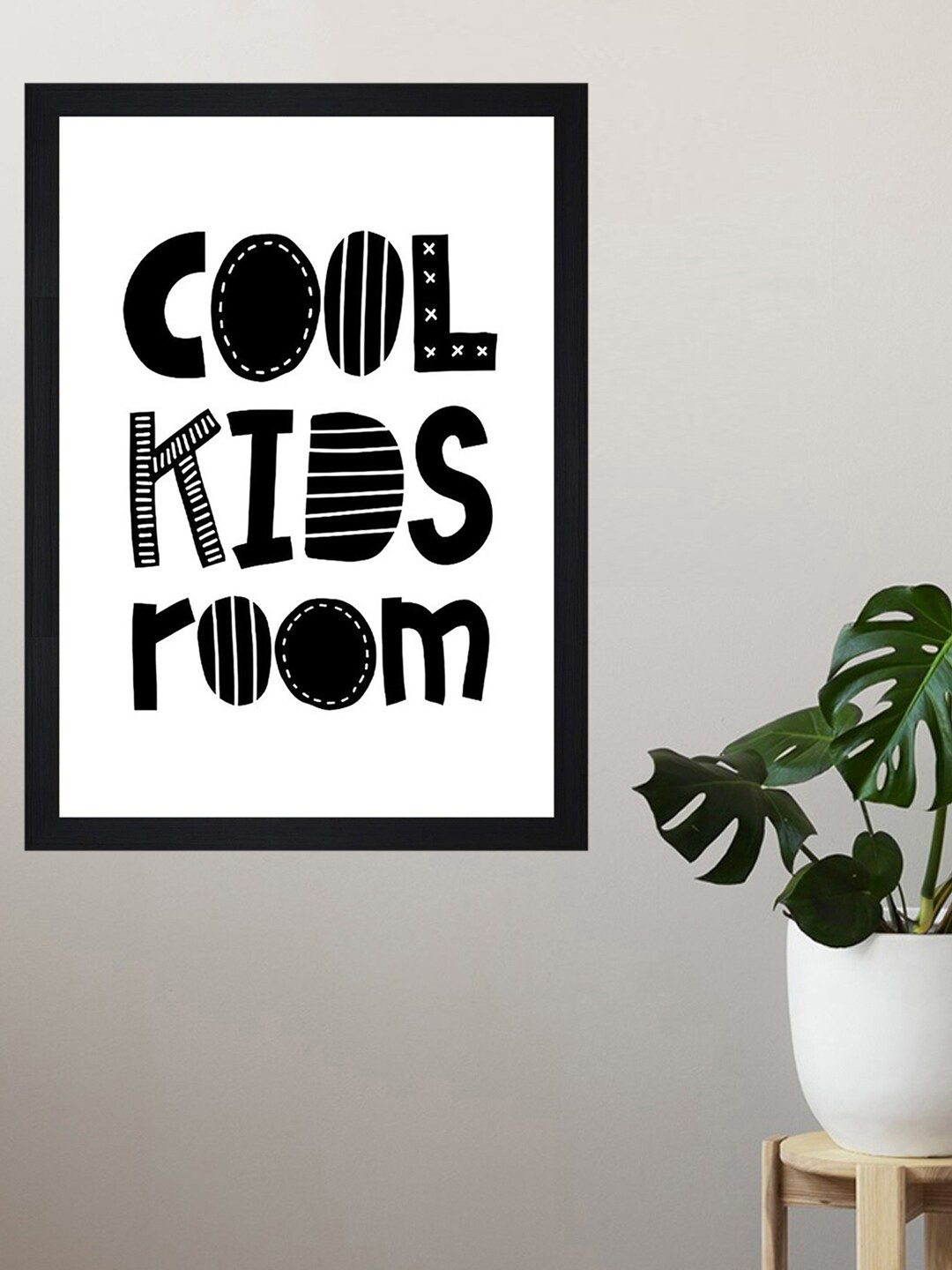 

Gallery99 White & Black "Cool Kids Room" Kids Textured Paper Framed Wall Art