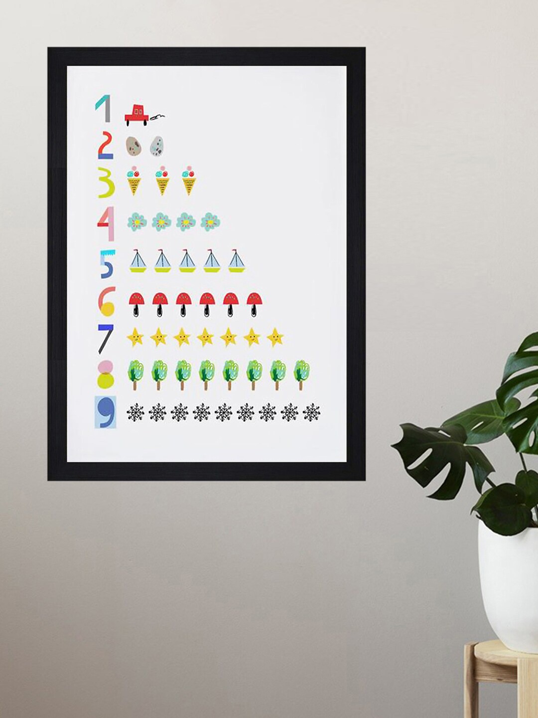 

Gallery99 White & Green Counting Learning Framed Wall Art