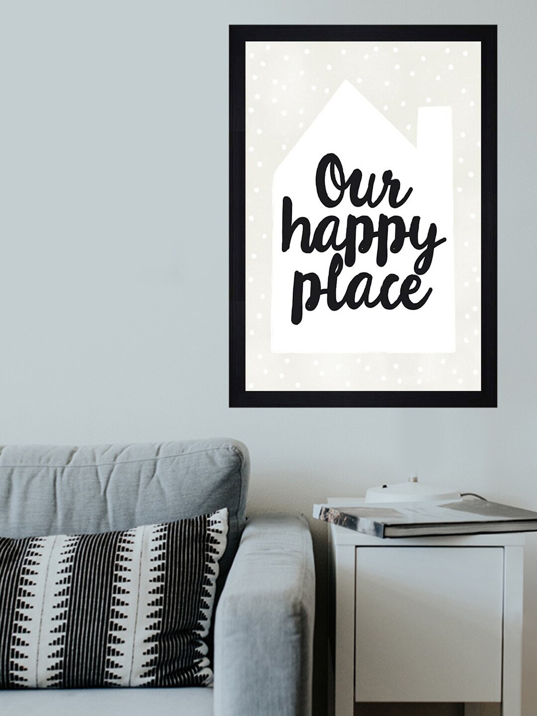 

Gallery99 White Our Happy Place Textured Paper Framed Wall Art