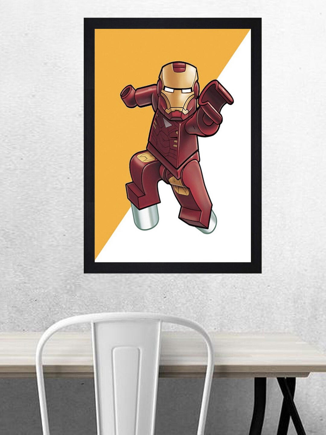 

Gallery99 White & Maroon Iron Man Kids Textured Paper Framed Wall Art