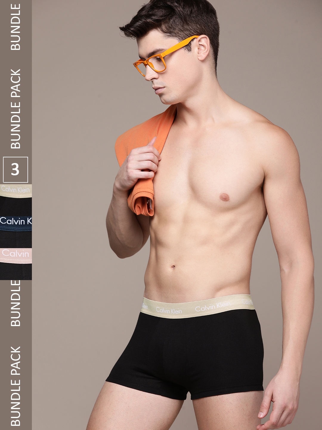 

Calvin Klein Underwear Men Pack Of 3 Black Solid Low-Rise Trunks- NB26146EH