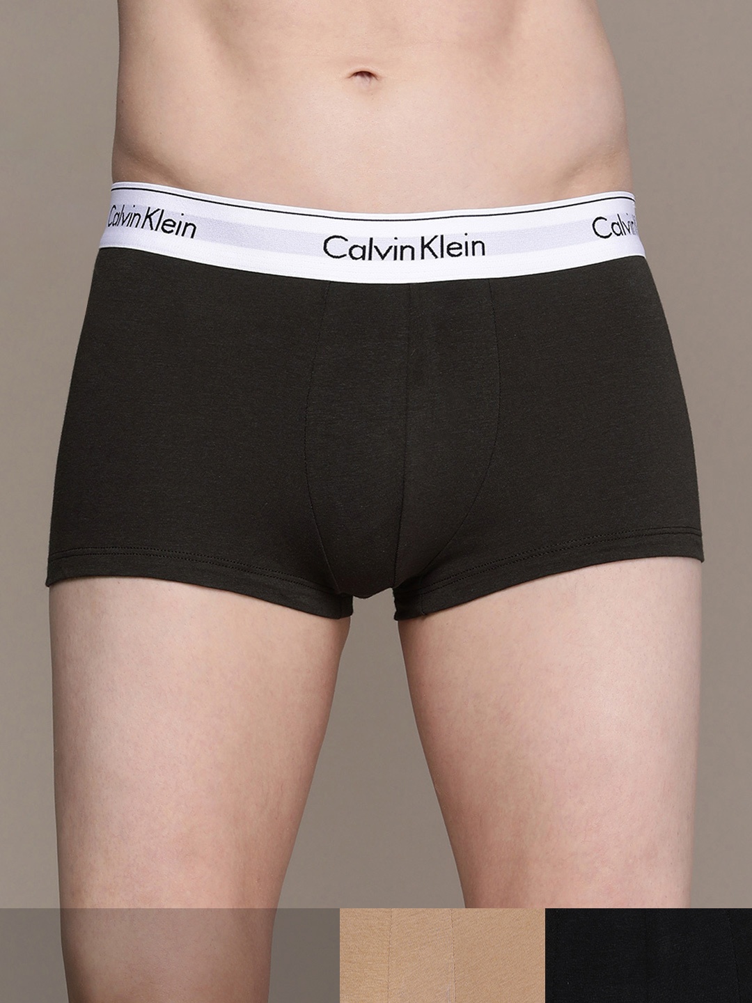 

Calvin Klein Underwear Men Pack of 3 Navy Blue Solid Trunks- NB33438MA, Multi