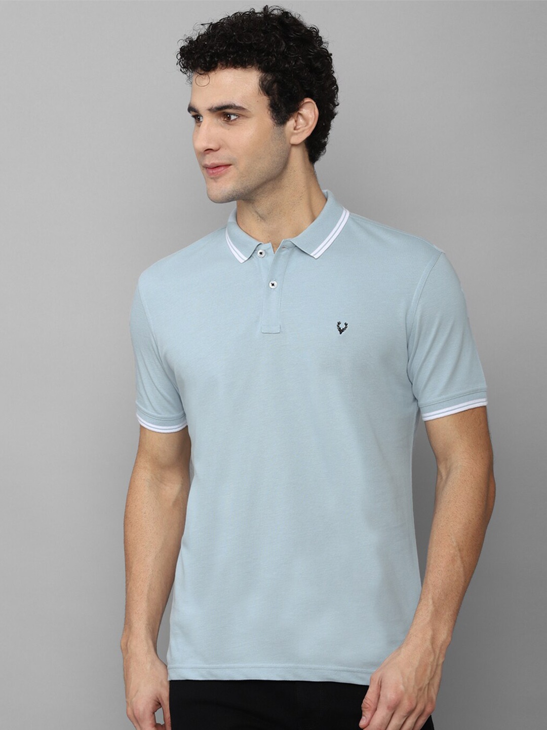 

Allen Solly Men Blue Polo Collar T-shirt