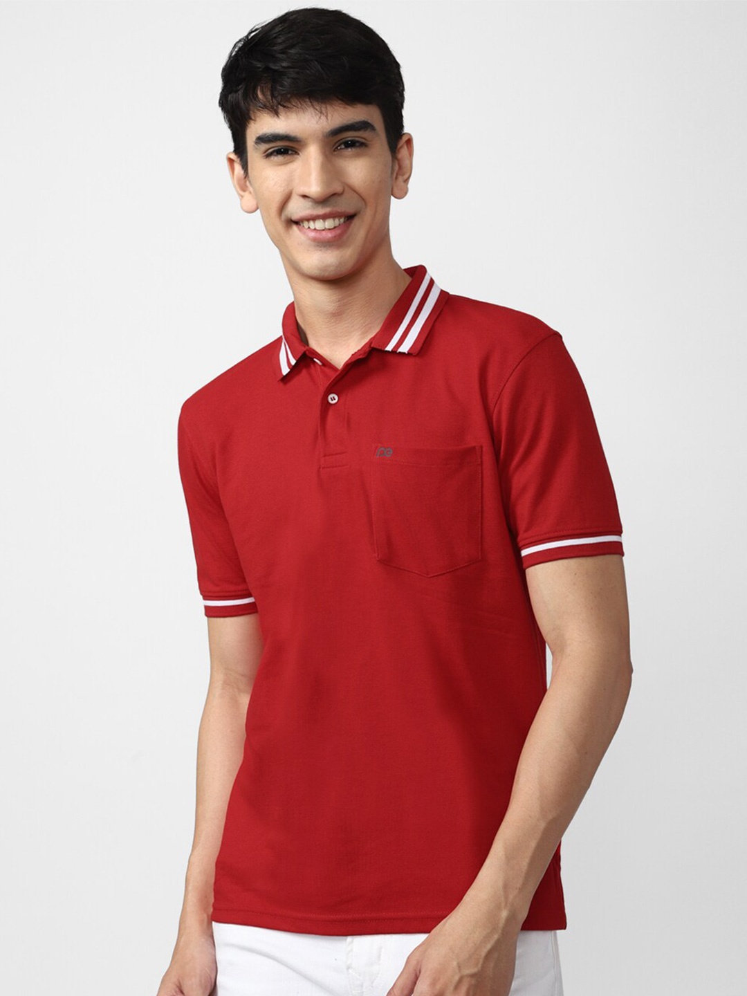 

Peter England Casuals Men Red Polo Collar T-shirt