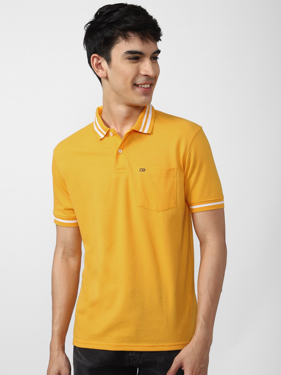 

Peter England Casuals Men Yellow Polo Collar T-shirt