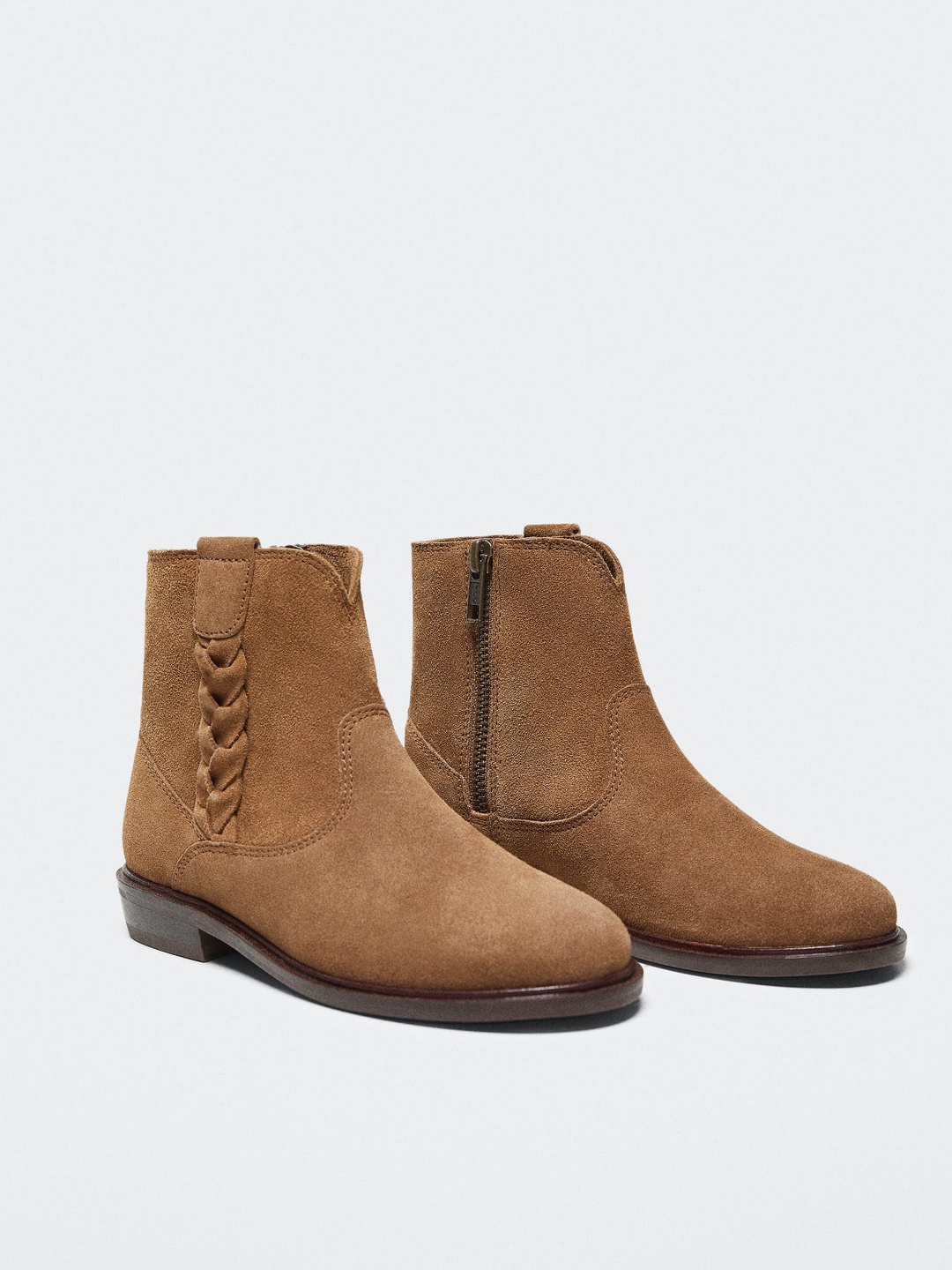 

Mango Kids Girls Brown Solid Leather Sustainable Boots
