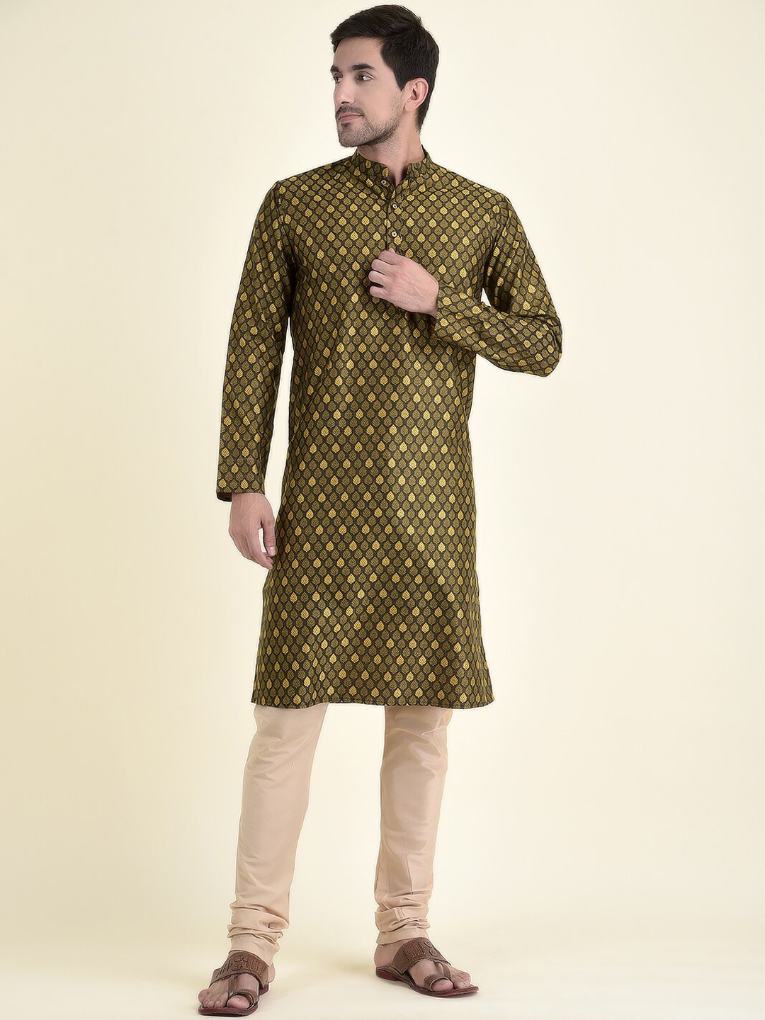 

TABARD Men Printed Cotton Kurta, Green