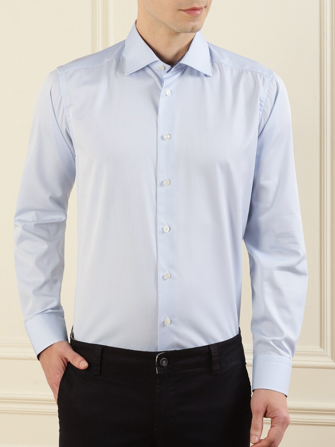 

Eton Men Blue Solid Spread Collar Formal Shirt