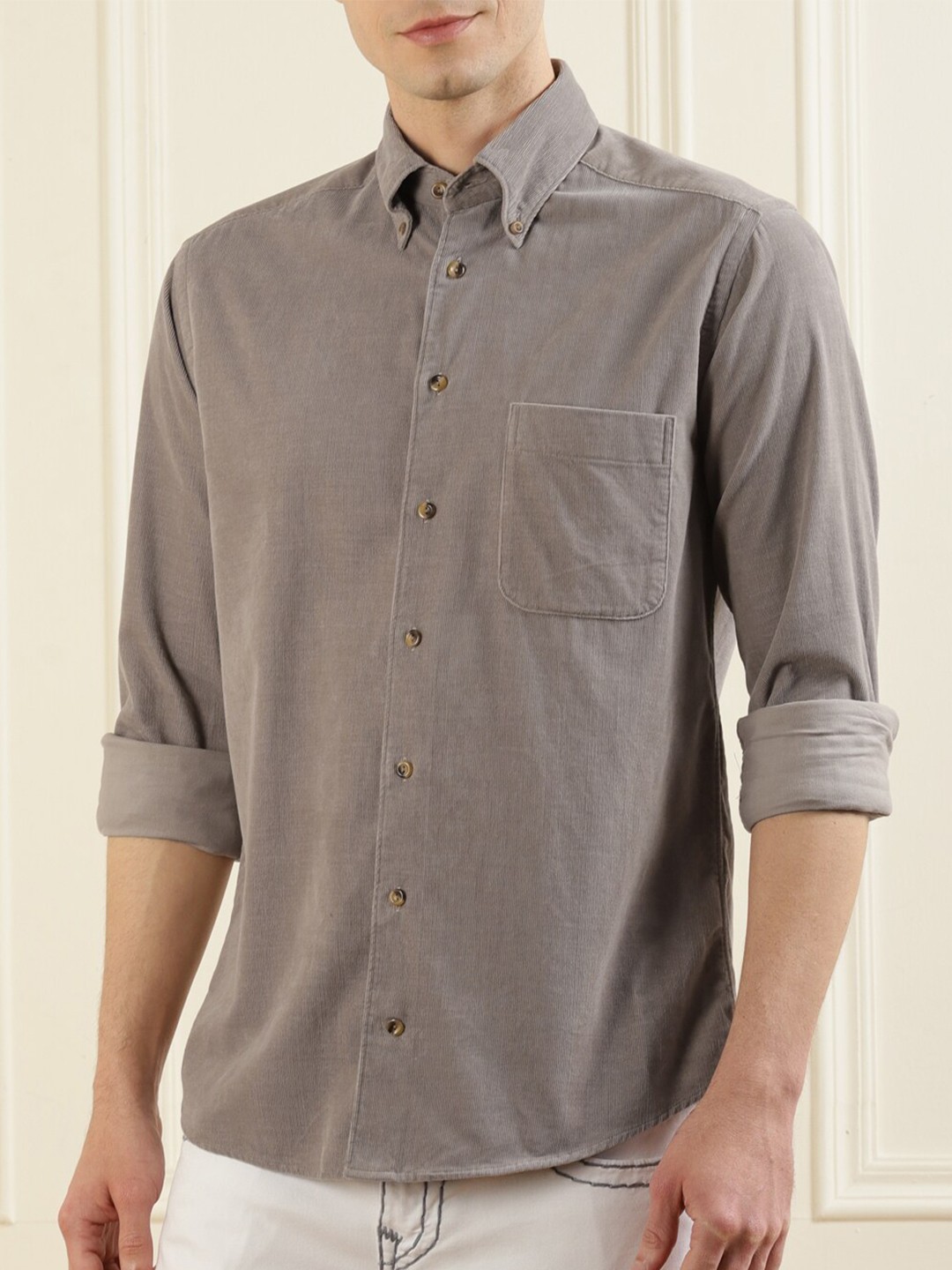 

Eton Men Brown Solid Casual Shirt
