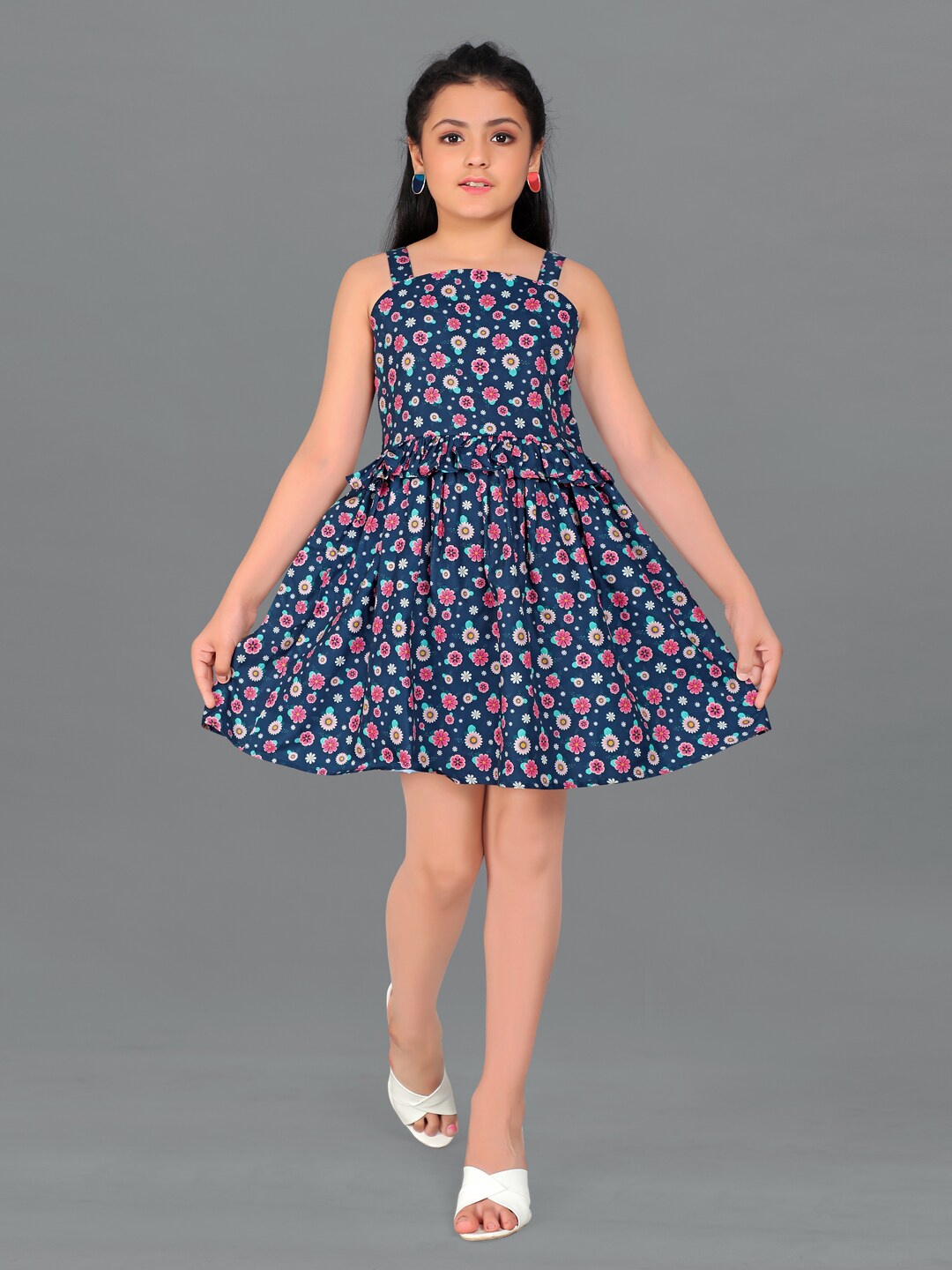

FASHION DREAM Navy Blue Floral Dress