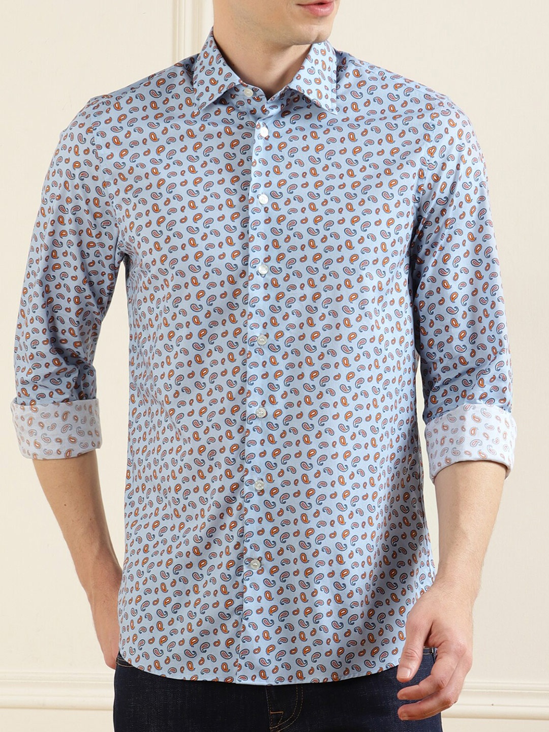 

ETRO Men Blue Paisley Printed Casual Shirt