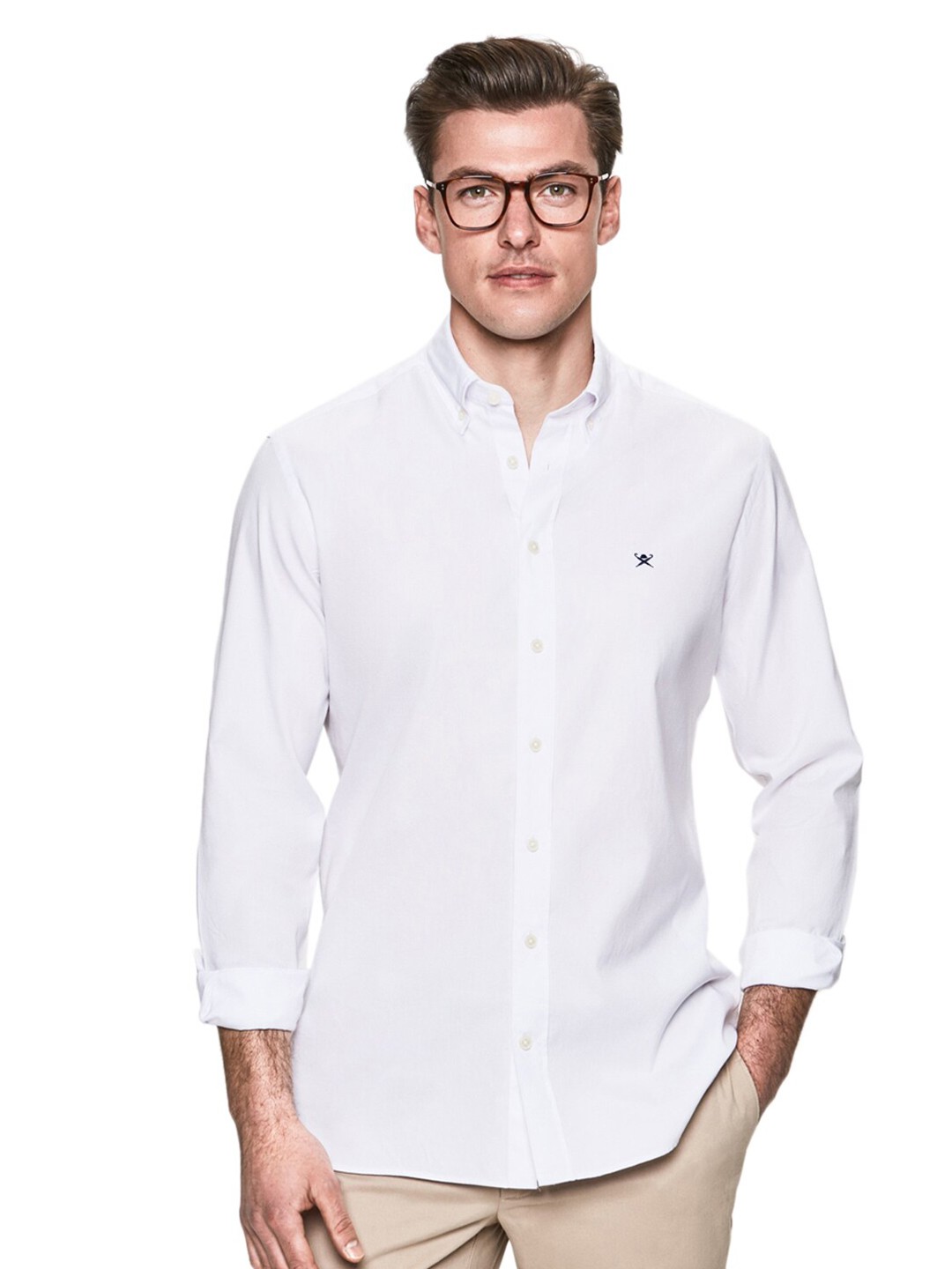 

HACKETT LONDON Men White Solid Casual Shirt