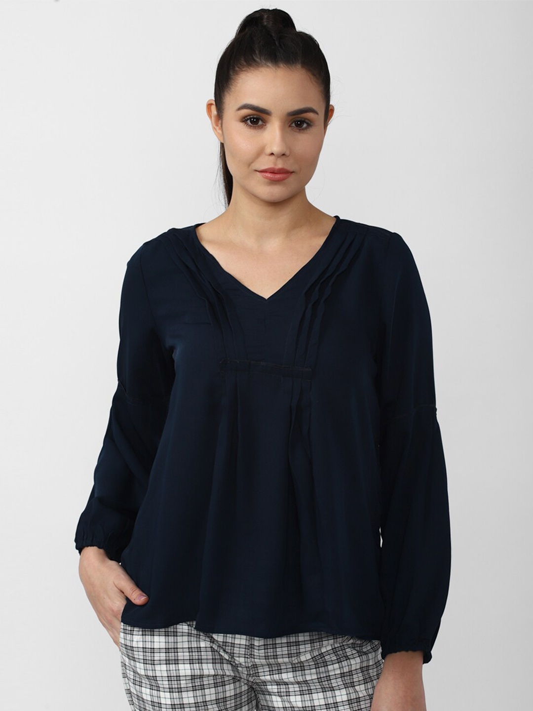 

Van Heusen Woman Navy Blue Solid Top